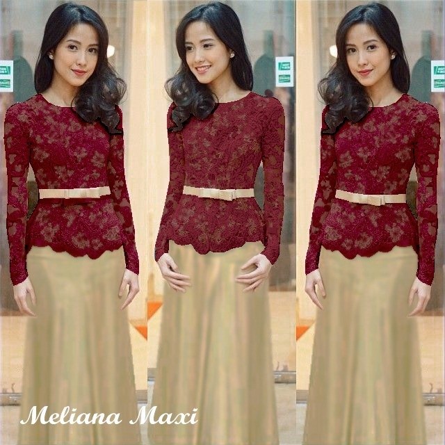 MELIANA MAXI DRES WANITA BAJU IMLEK BAJU NATAL FASHION KEKINIAN star