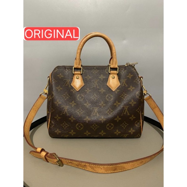 Tas Lv Speedy Bandouliere Monogram 25cm Original