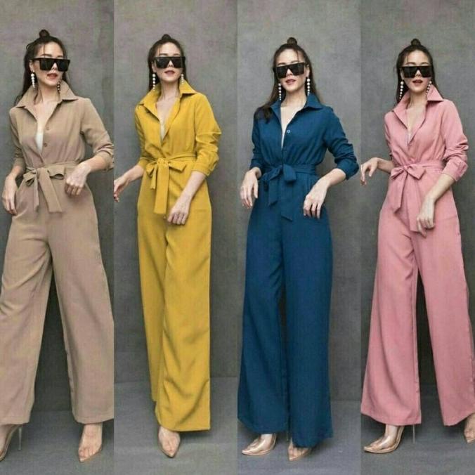 jumpsuit panjang wanita / jumpsuit lengan panjang busui friendly