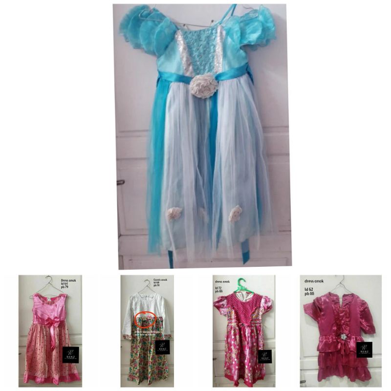 Gaun anak preloved / gaun cinderella / gaun bekas anak