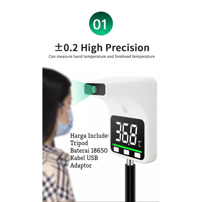 K9B Termometer Standing Non Contact with Tripod /Termometer Suhu Tubuh -Tatasie