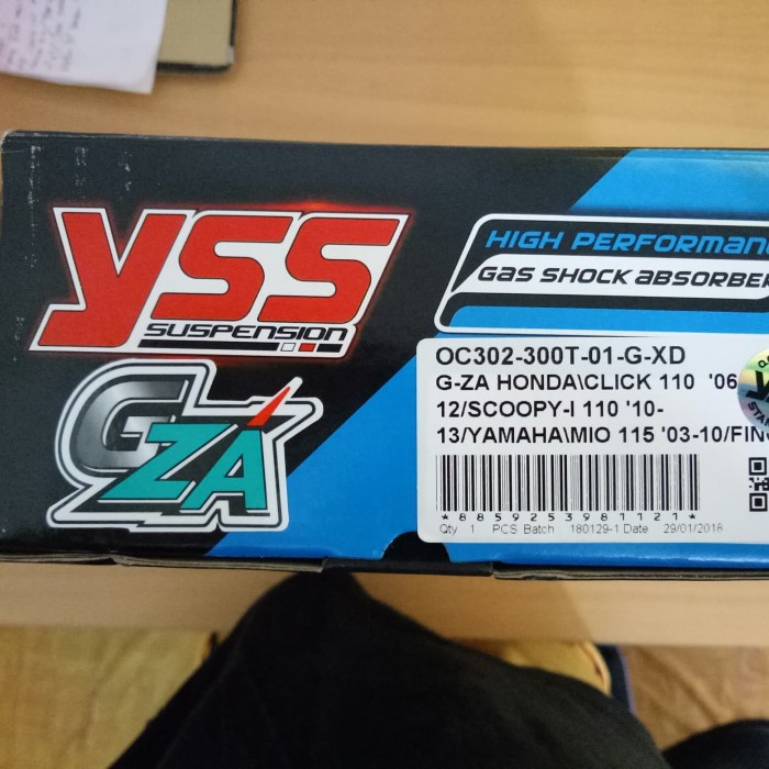 Shockbreaker YSS Tabung GZA ORIGINAL 300mm Matic Yss Mio Vario Beat star