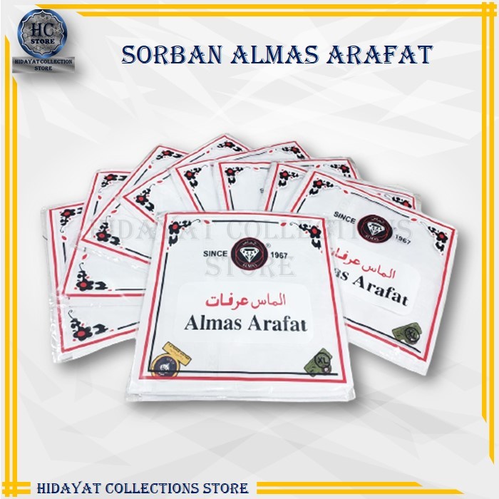 sorban Sorban Almas Arafat Putih Polos Sorban Almas Putih(H2L8) surban palestine sorban putih BISA C