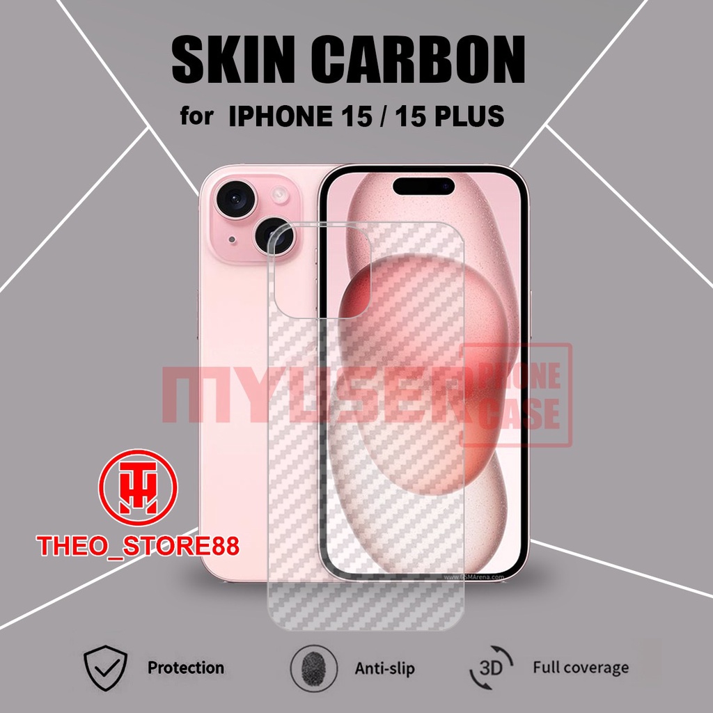 IPHONE 15 IPHONE 15 PRO IPHONE 15 PLUS IPHONE 15 PRO MAX GARSKIN CARBON ANTI JAMUR ANTIGORES BELAKAN