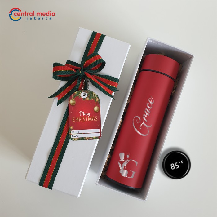

DISKON MURAH Tumbler Natal + Hard Box Grafir Custom Nama Hampers Christmas Botol BERRY30.JAYA