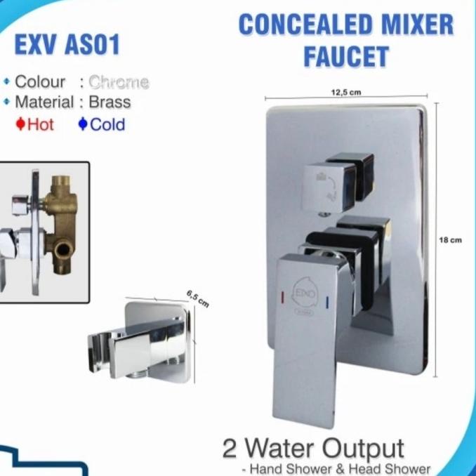 STOP KERAN TANAM MODEL TOTO 2 CABANG STOP KRAN SHOWER PANAS DINGIN Kode Rc 121