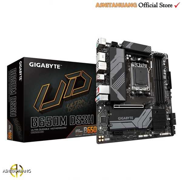 populer Motherboard Gigabyte B650M DS3H AM5 DDR5 USB3.2 Type-C Murah
