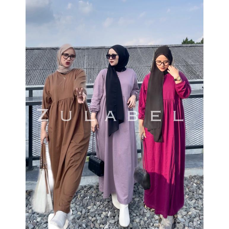 COD Nuwa Midi Dress Katun Combed Busui Bergaransi