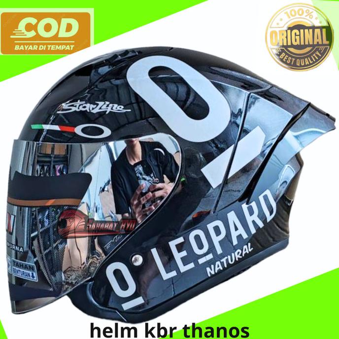 HELM LEOPARD SOLID BLACK DOFF PAKET GANTENG VISOR FLAT 100% ORI WIRATINA5