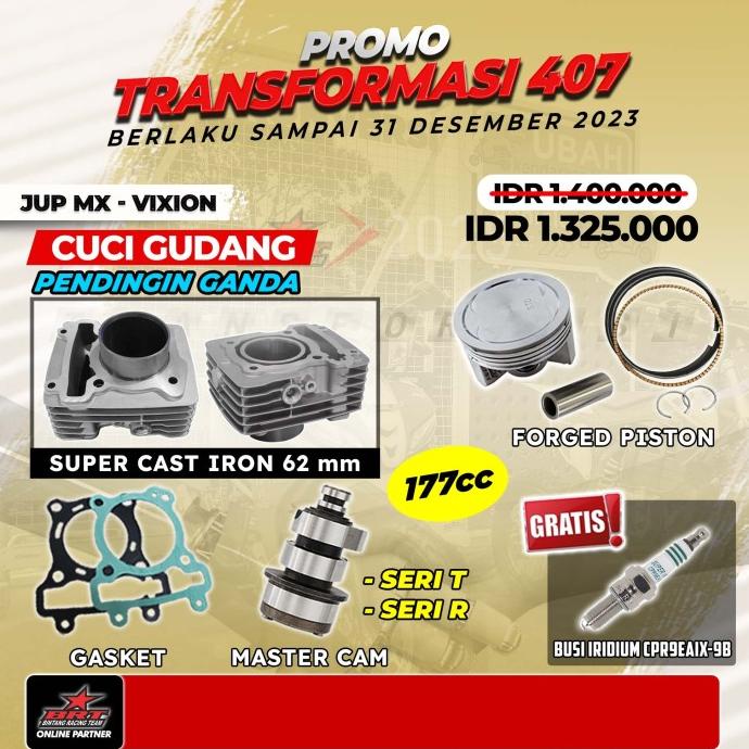 PAKET BLOK PISTON BRT JUPITER MX / VIXION - Promo 407