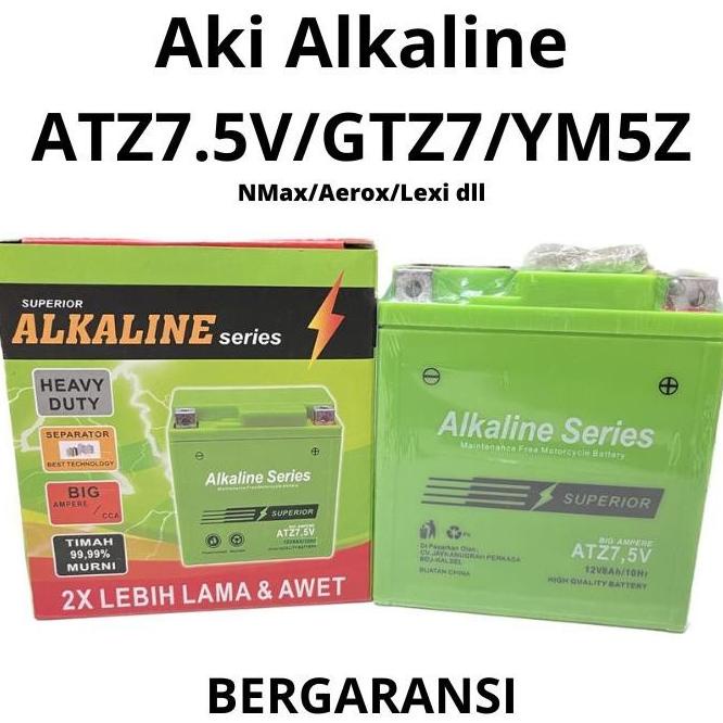 AKI MOTOR ALKALINE ATZ7.5V GTZ7 YM5Z 12V 8AH NMAX AEROX LEXI LINAHANI5