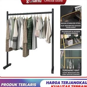 Goland Rak Gantungan Baju Stand Hanger Baju Rak Serbaguna Besi Simple