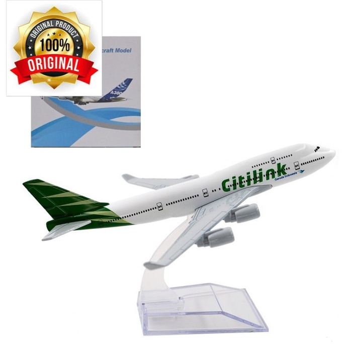 PROMO!!! ORI DIECAST PESAWAT TERBANG CITILINK GARUDA BOEING 747 B747 AIRCRAFT TERBARU