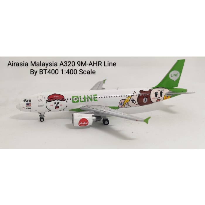 PROMO AIRASIA MALAYSIA A320 9M-AHR LINE LIVERY BY BT400 1:400 SCALE TERMURAH