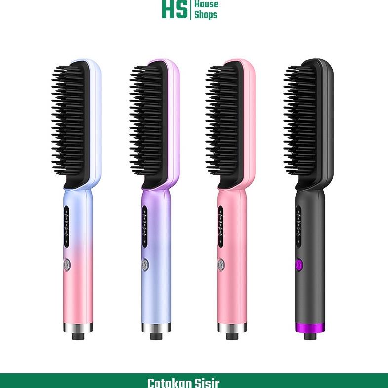 Hangyan Catokan Sisir Pelurus Rambut 2 in 1 Pelurus Rambut Wanita  Alat Catok Rambut Terbagus Penata