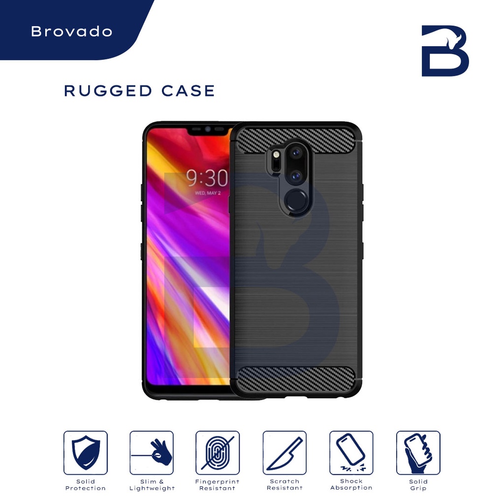 Casing LG G6 / G6+ Plus / G7 Rugged Case Armor Carbon Motif Hitam
