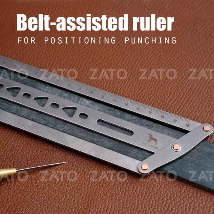 

Belt-assisted ruler for positioning punching - Penggaris Kulit