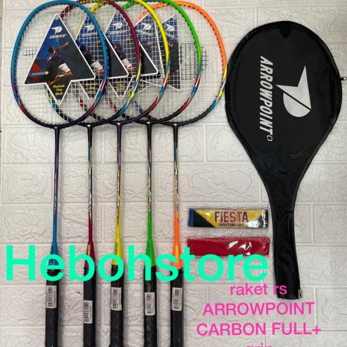 Raket Rs Arrowpoint Galaxy Full Carbon 10/20/30/50/60 +Tas+Grip Ori Terpopuler