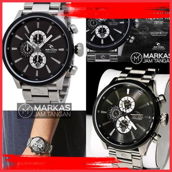 (BK MJT) BEST SELLER JAM TANGAN PRIA RIP CURL RIPCURL RECON XL CHRONO STAINLESS STEEL MEN WATCH ORIG