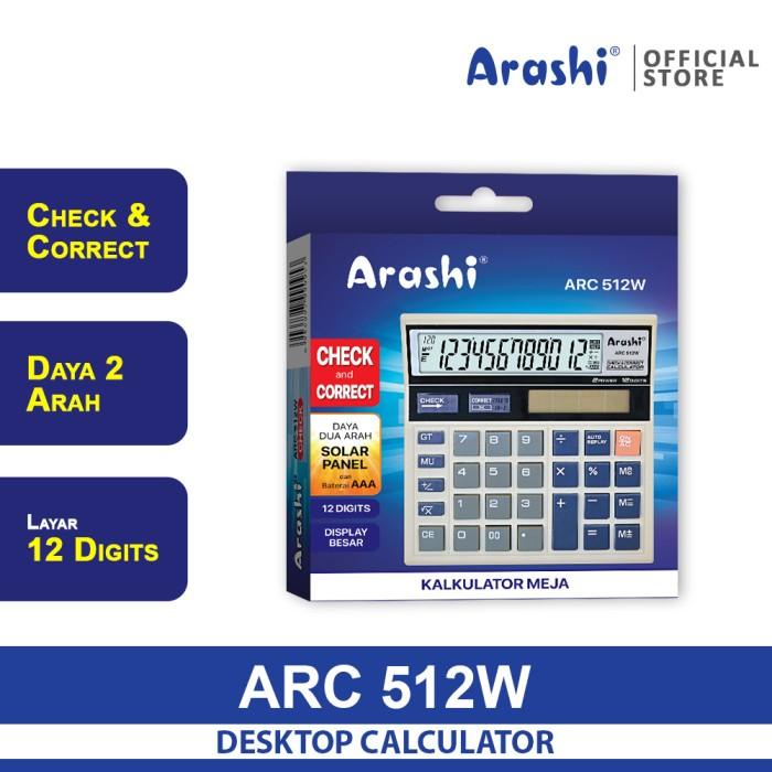 

TERLARIS - CALCULATOR / ARASHI KALKULATOR ARC 512W / 12 DIGIT / CHECK CORRECT