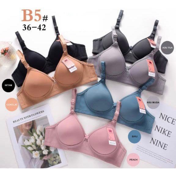 Promo Paketan 3 dan 6 Pcs BH Bra Vaya Art B5 Cup B Tanpa Kawat Original Kait 3
