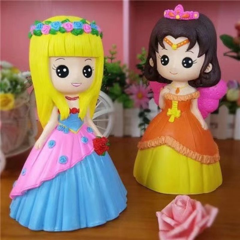 DIY painting karakter princes/ celengan princes /piggy bank karakter princes