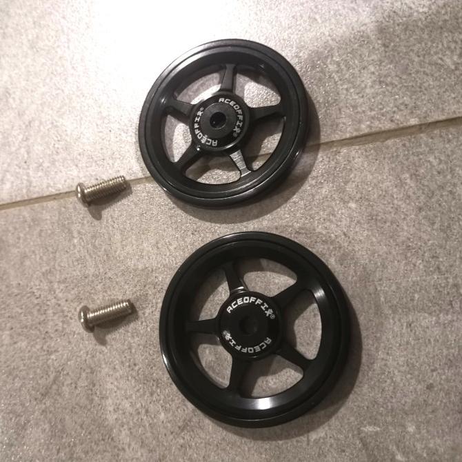 Terlaris Bromptonn easy wheel aceoffix BLACK sepasang