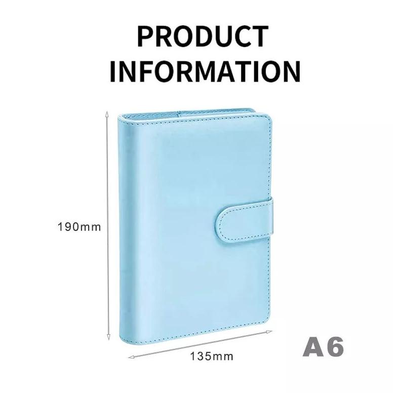 

Promo A6 Binder Kulit Pu Ring 6 Magnet Snap Hiro Lp532