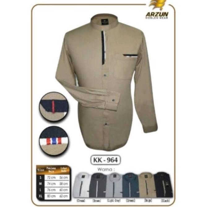 Koko Ar Zun ,Koko Terbaru Dan Terlaris,Modern , Baju Muslim Arzun, Koko Lengan Panjang Grosir