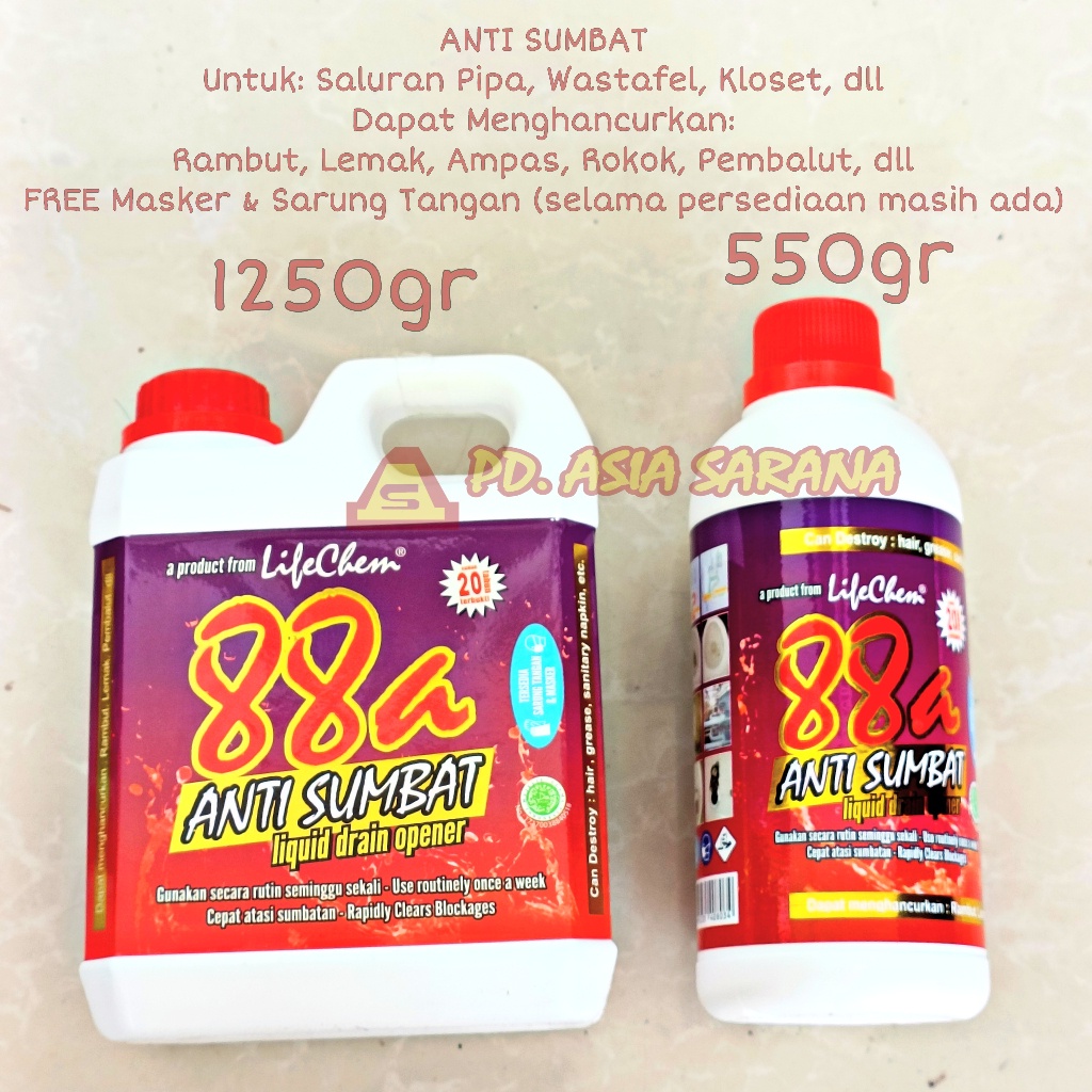Cairan Anti Sumbat 1250Gr Pembersih Saluran Pipa Air Toilet Mampet Wc 88A