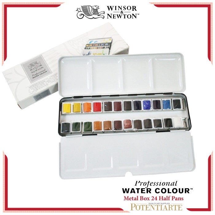 

Cat Air Winsor & Newton Professional Metal Box 24 Half Pans Watercolor