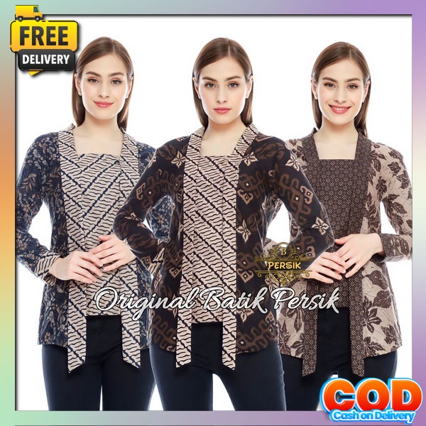 Blouse Fashion Krmeja Seragam Barik Bluse Casual Dwasa Terbaru Kwmeja Perempuan Kantoran Waita Kerja