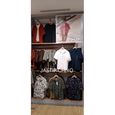 Men Kemeja Katun Modal Kerah Terbuka Lengan Pendek UNIQLO