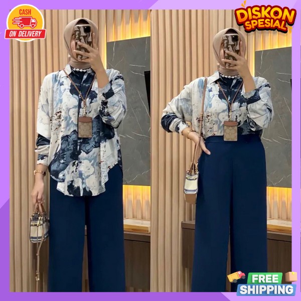 1 Set Remaja Set Baju Dan Celana Outfit Korean Style Stlan Wanita Kekinian Satu Set Baju Wanita One 