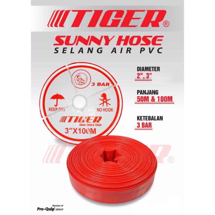 Danil Selang Karet 3Inch Tiger 3 Inch 50 Meter - Sunny Hose Selang