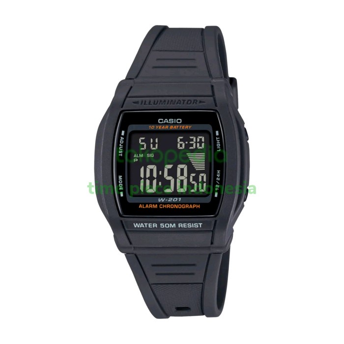 ✅New Ori Casio Pria Digital W-201-1Bvdf / W201-1B Original  Garansi Terbatas