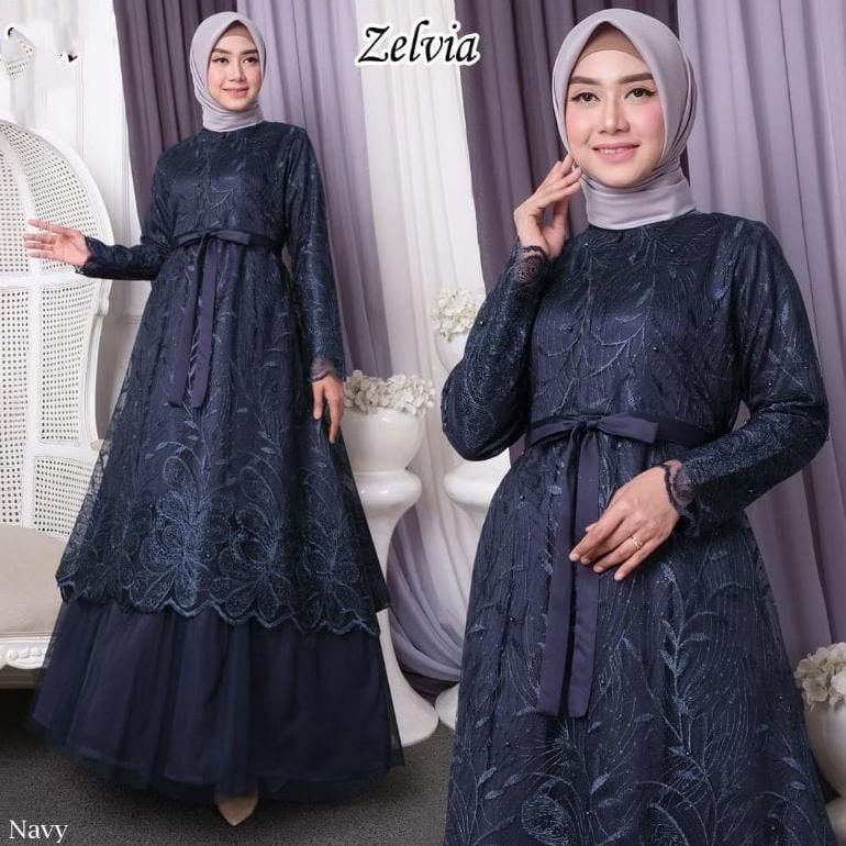 Discount Gamis Zelvia Brokat Size M/L Xl Xxl / Gamis Brukat / Gamis Kondangan / Gamis Pesta Baru