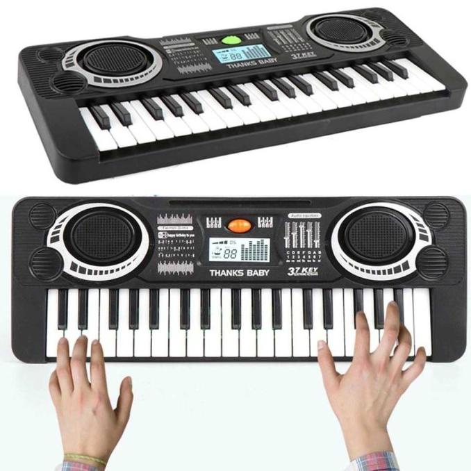 Electronic Keyboard 37 Keys Mainan Anak Edukasi Piano Mic Key - 37 Key