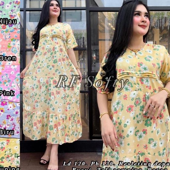 Meriah Daster Rayon Rufle Busui | Baju Tidur Wanita Dewasa Kekinian Kayoeri