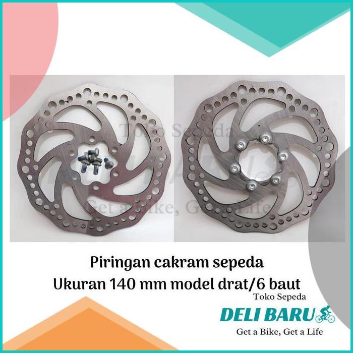 Piringan rem cakram disc brake model drat ukuran 140 mm sepeda anak 2