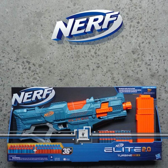 ✅COD Nerf Elite 2.0 Turbine Cs18 Automatic Rapidstrike 36 Darts Otomatis Terbaru