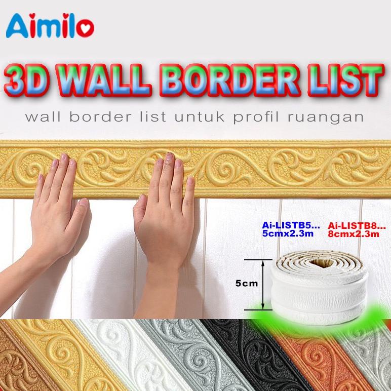 Aimilo List Wallpaper Dinding 3D Wall Foam Border List Stiker 2.3 Meter border list wallpaper wallpa