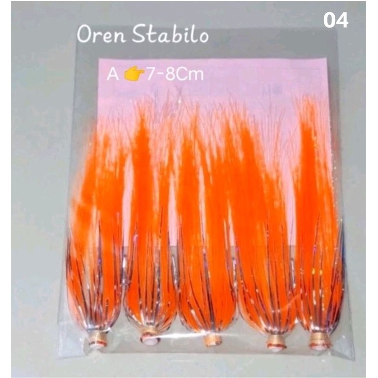 BULU MUTIARA TIPE - A  1BUNGKUS/5PCS BULU MUTIARA  A UMPAN IKAN Cakalang | UMPAN TONGKOL / Umpan Ten