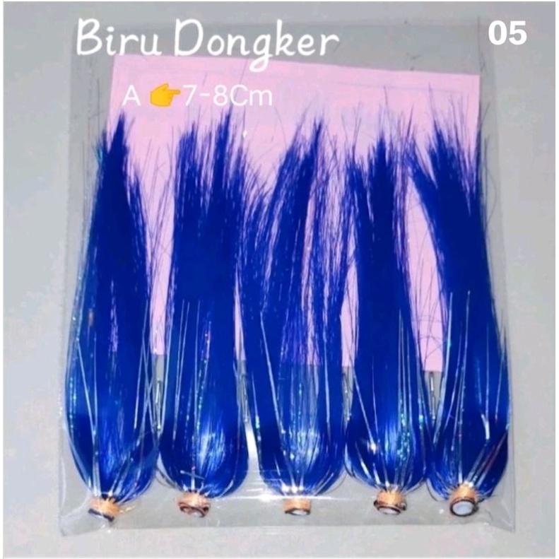 BULU MUTIARA TIPE - A  1BUNGKUS/5PCS BULU MUTIARA  A UMPAN IKAN Cakalang | UMPAN TONGKOL / Umpan Ten