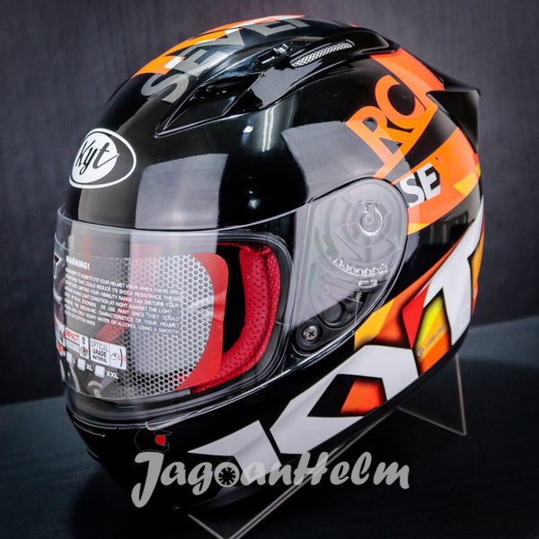 Kyt Helm Rc Seven #19 Black Orange Rcseven Fullface Rc7