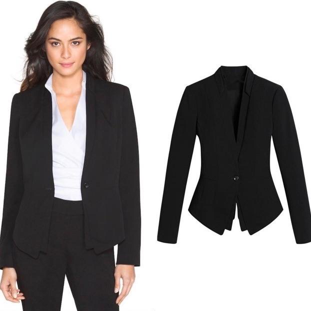 WHBM Double Lapel Seasonless Blazer Women Jas Wanita Kantoran Formal