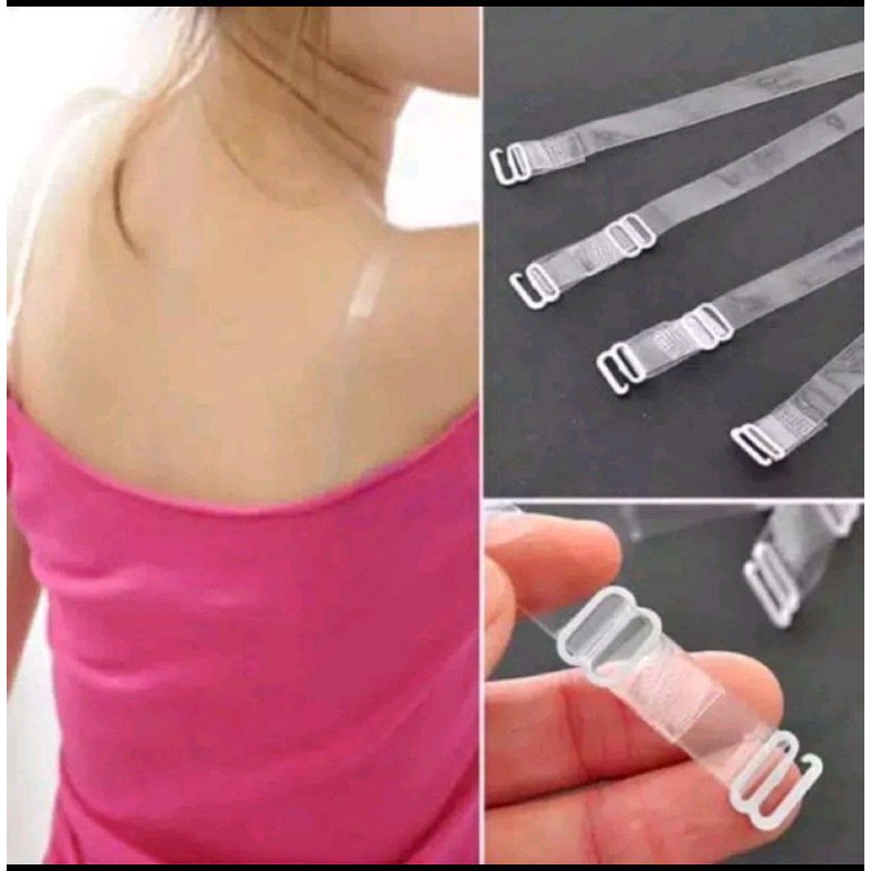 TALI BRA TRANSPARAN 1 PASANG / TALI BRA BENING SET / TALI BH TRANSPARAN BENING / TALI KUTANG TRANSPA