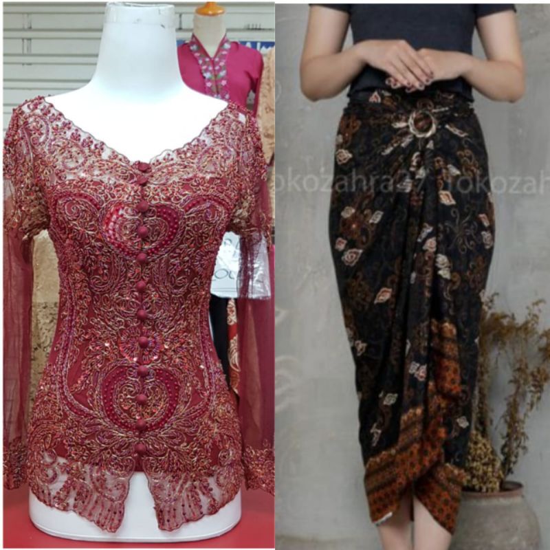 SET KEBAYA WISUDA KERAH SABRINA TILE FULL PAYET/KEBAYA WANITA MODERN