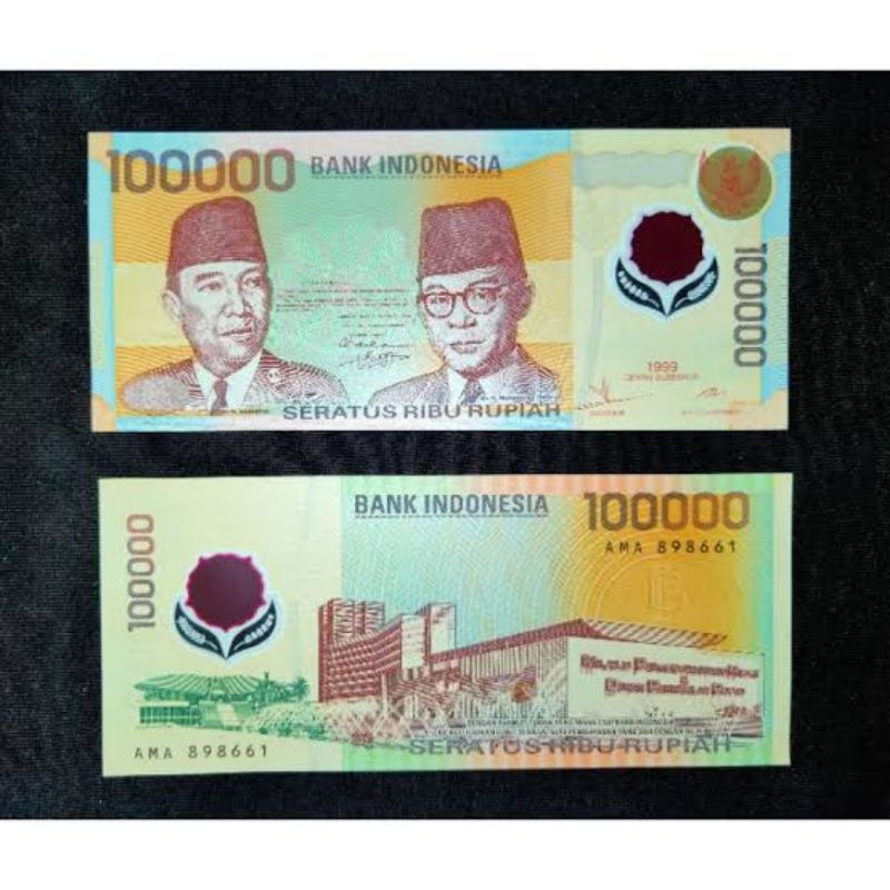 Uang Kuno 100000 Rupiah 1999 Polymer UNC