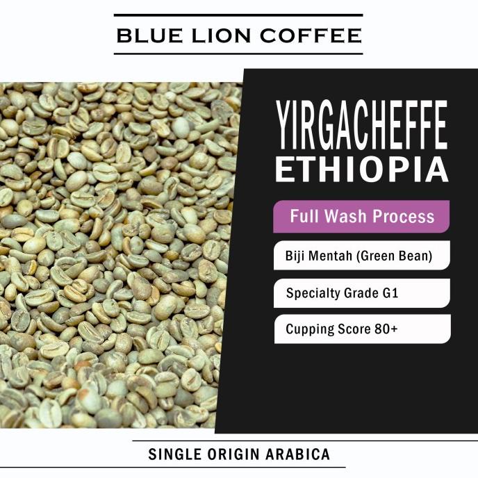 

Blue Lion Coffee Green Bean 1 kg Yirgacheffe Ethiopia Arabika Kopi